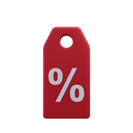 Percent Tag  3D Icon