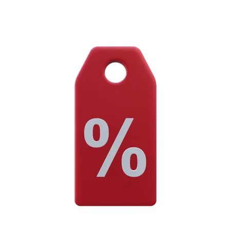Percent Tag  3D Icon