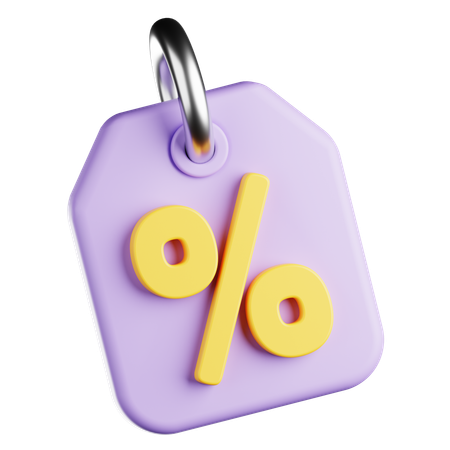 Percent Tags  3D Icon