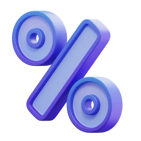 Blue Percentage 3 D Illustrations 3D Icon