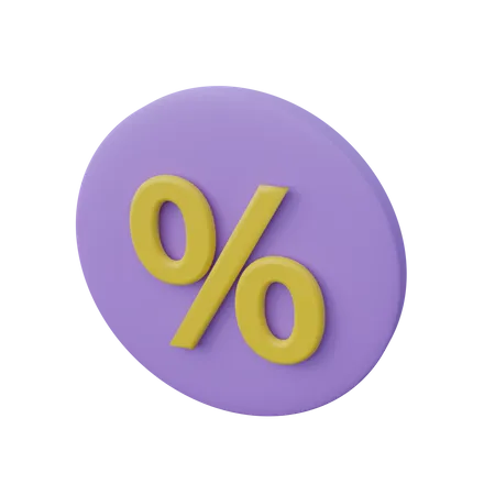 Percentage Sale Finance 3D Icon