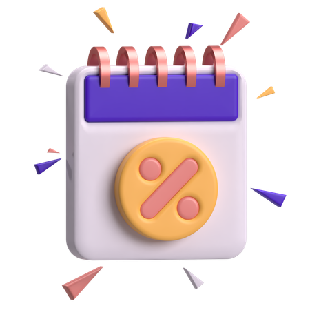 Percentage Calendar  3D Icon