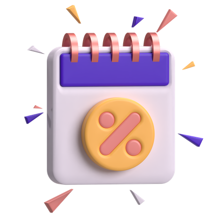 Percentage Calendar  3D Icon
