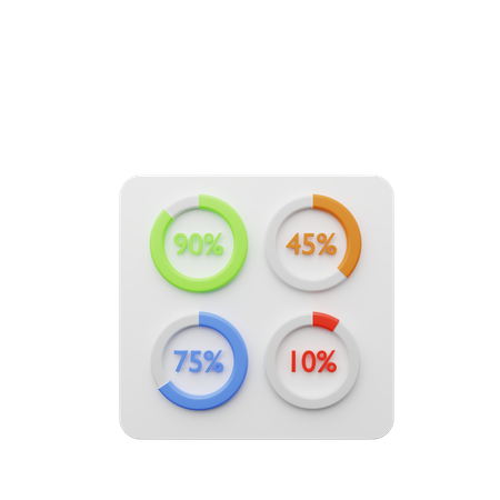 Percentage graph  3D Illustration