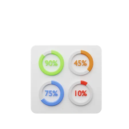 Percentage graph  3D Illustration