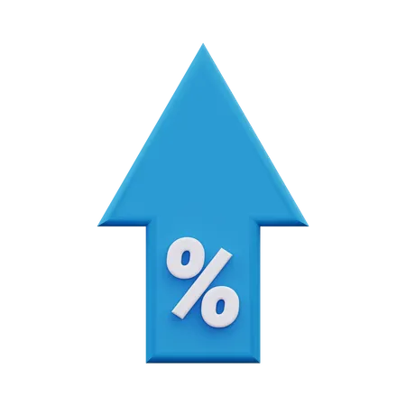 3 D Percentage Increase Icon 3D Icon