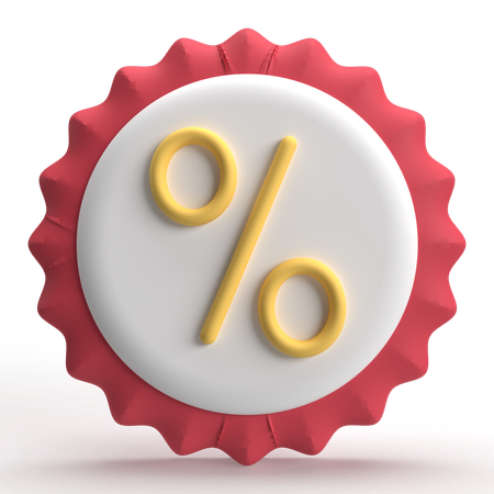 Percentage Label  3D Icon