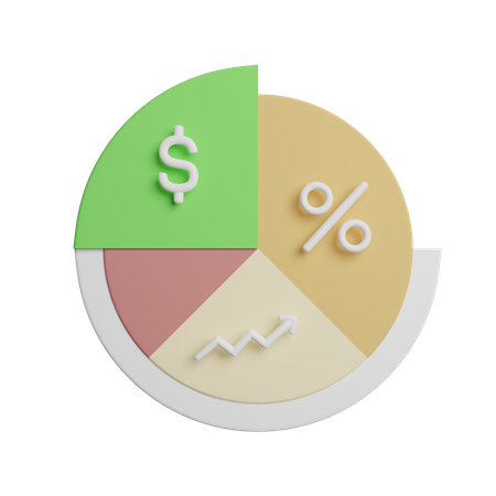 Percentage Pie Chart  3D Icon