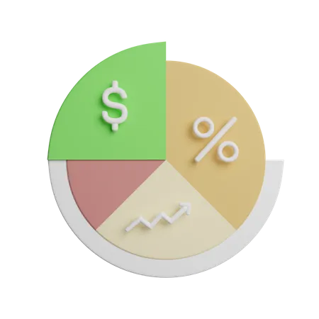 Percentage Pie Chart  3D Icon