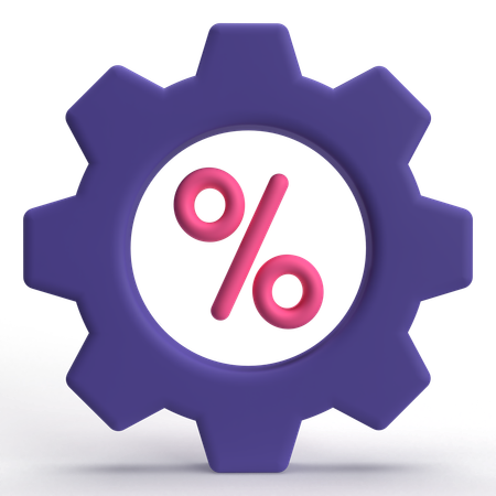 Percentage Setting  3D Icon