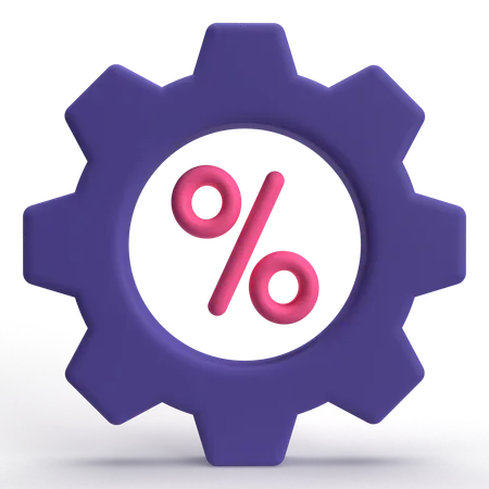 Percentage Setting  3D Icon