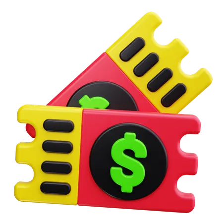 Percentage Symbol on a Ticket  3D Icon