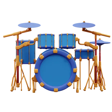 3 D Illustration Of Drum Set 3D Icon