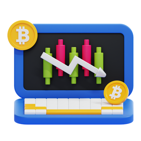 Perda comercial de Bitcoin  3D Icon