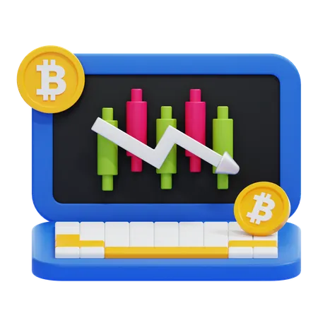 Perda comercial de Bitcoin  3D Icon