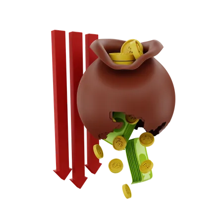 Perda financeira  3D Illustration