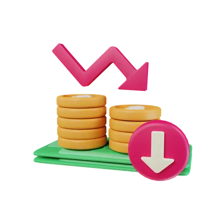 Perda financeira  3D Icon