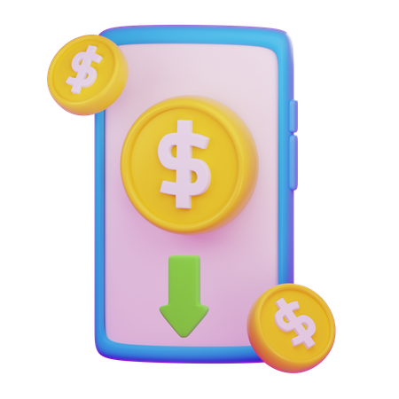 Perda financeira on-line  3D Icon