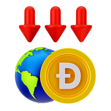 Perda global de dogecoin  3D Icon
