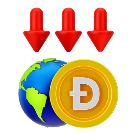 Perda global de dogecoin  3D Icon