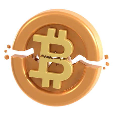 Reducción a la mitad de bitcoin  3D Icon