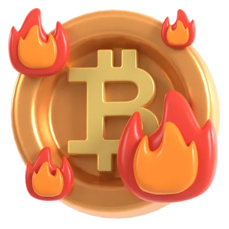 Quema de bitcoins  3D Icon