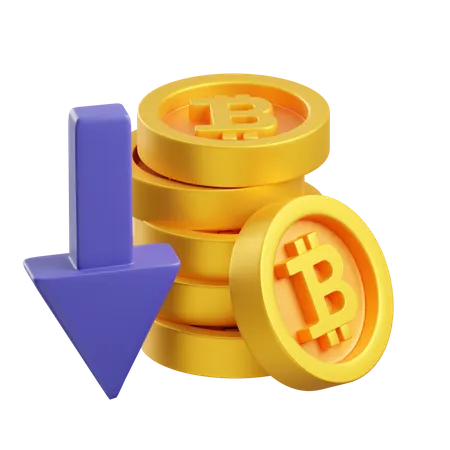 Pérdida de bitcoins  3D Icon