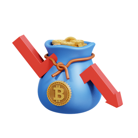 Pérdida de bitcoins  3D Icon