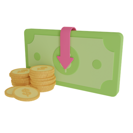 Pérdida de dinero  3D Icon