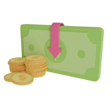 Pérdida de dinero  3D Icon