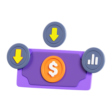 Pérdida de dinero  3D Icon