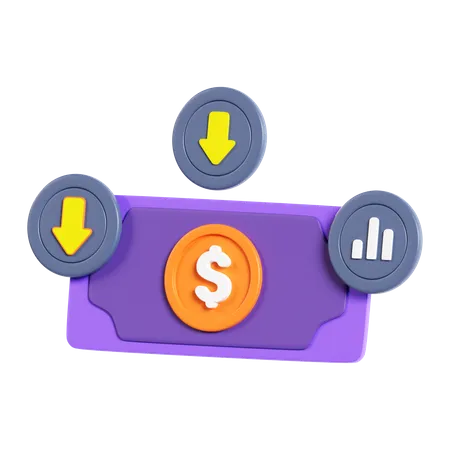 Pérdida de dinero  3D Icon