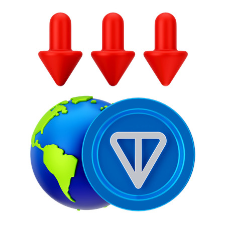 Pérdida de monedas de una tonelada global  3D Icon