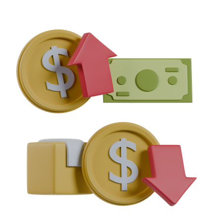 Perdidas financieras  3D Icon
