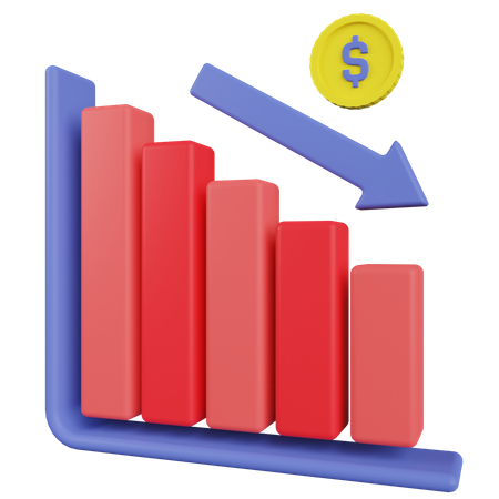 Perdida financiera  3D Illustration