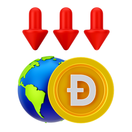 Pérdida global de Dogecoin  3D Icon