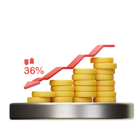 Pérdida de beneficios  3D Icon