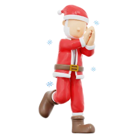 Pose du père Noël amoureux  3D Illustration