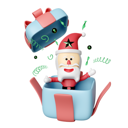 Père Noël avec boîte cadeau  3D Icon