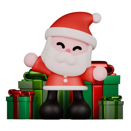 Père Noël avec des cadeaux  3D Icon