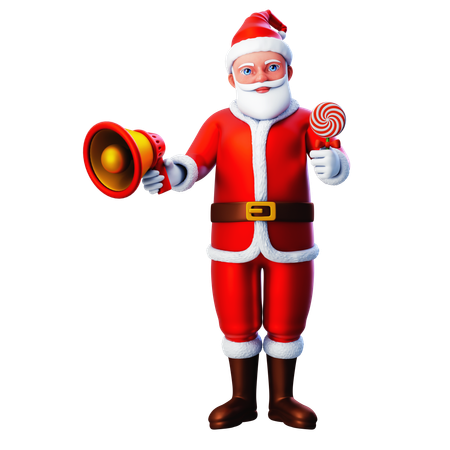 Père Noël donnant Lolipop à l'aide d'un haut-parleur  3D Icon