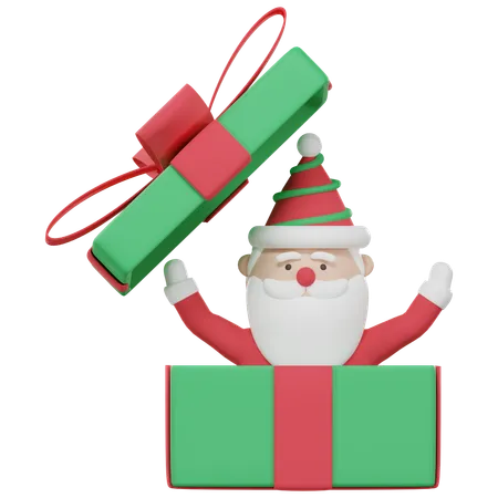 Le père Noël en cadeau  3D Icon