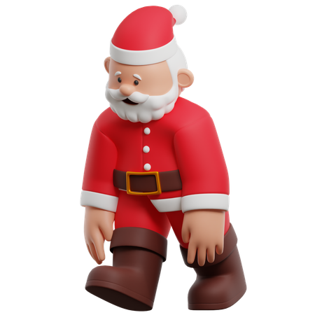 Père Noël fatigué  3D Illustration