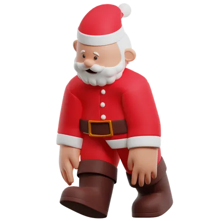 Père Noël fatigué  3D Illustration