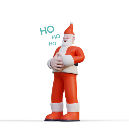 Le père Noël rit  3D Illustration