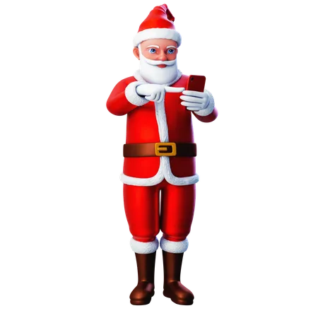 Smartphone à défilement du Père Noël  3D Illustration