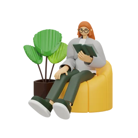 Der perfekte Lesebegleiter  3D Illustration