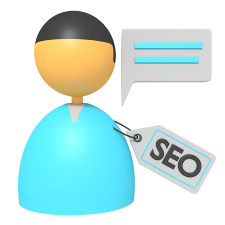 Perfil con etiqueta seo  3D Icon