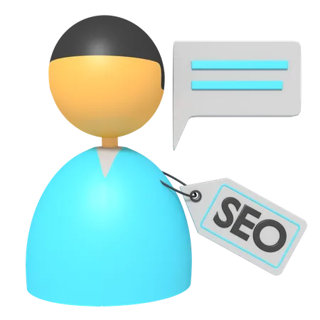 Perfil con etiqueta seo  3D Icon