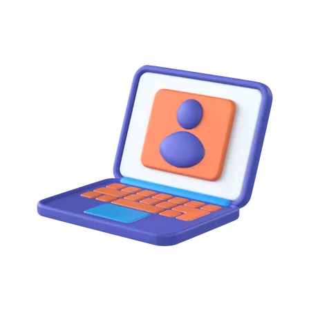 Perfil de laptop  3D Icon